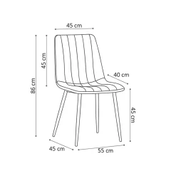Stoel Nikkie Blauw – Set van 2