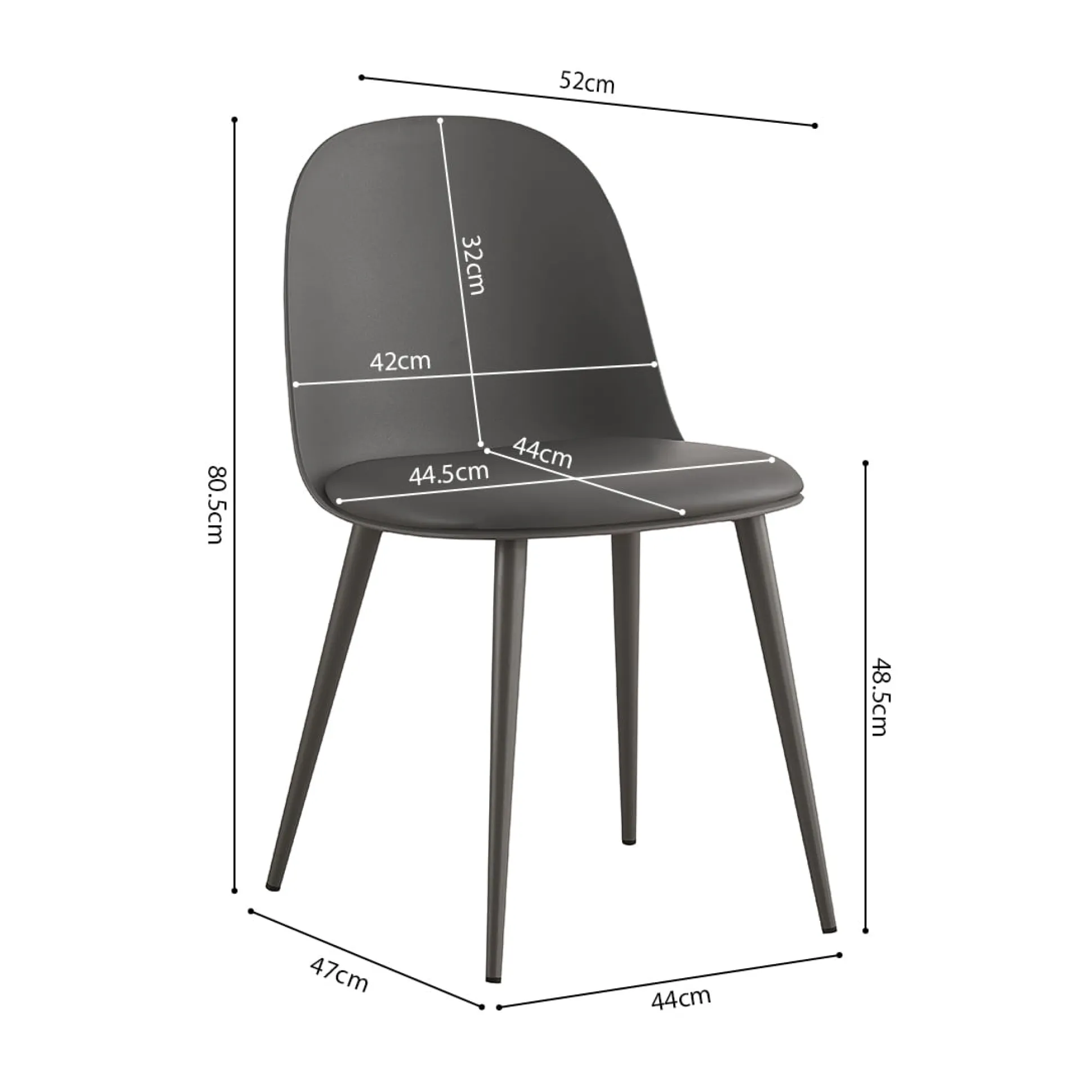 Stoel Noelle Grijs – Set van 2