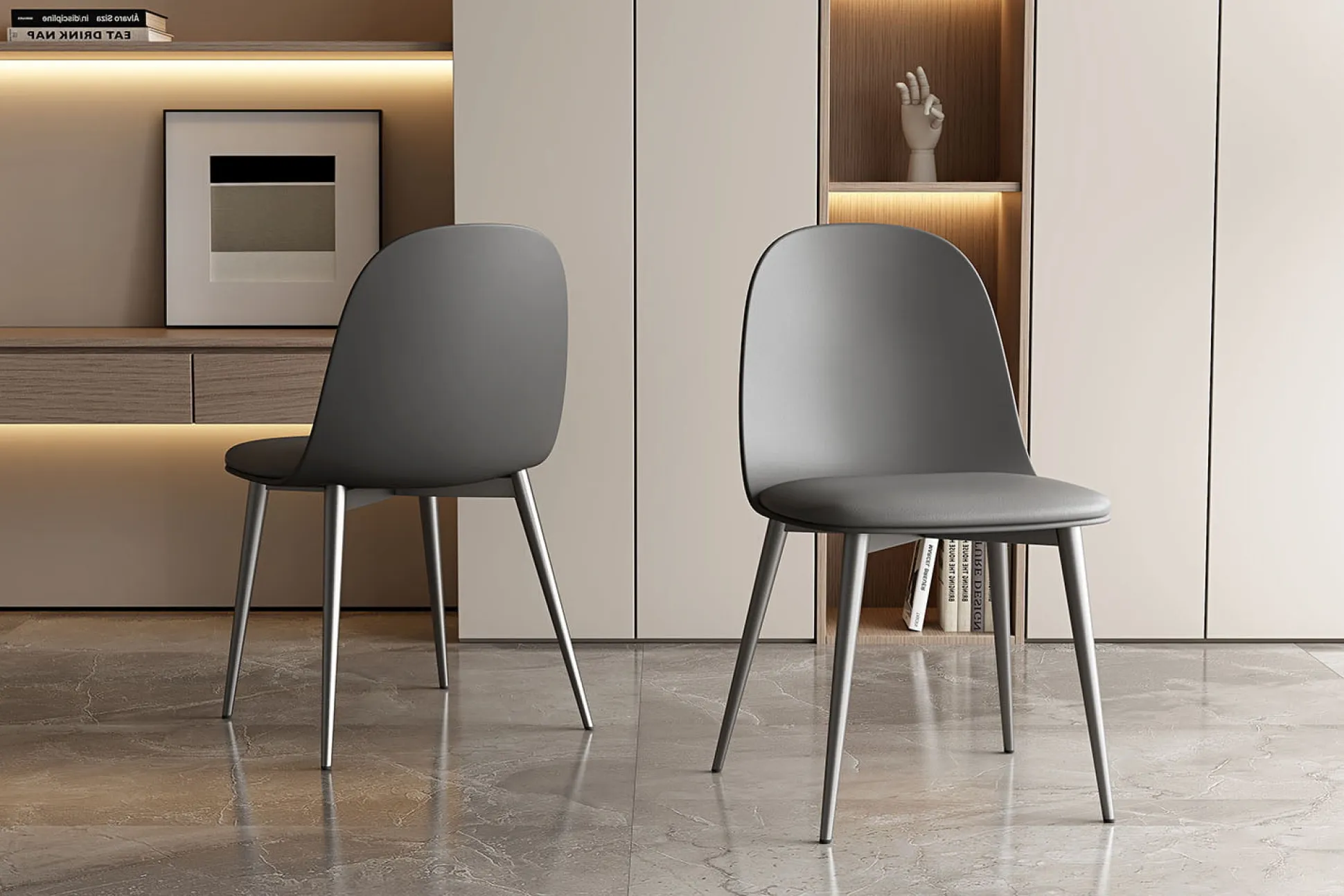 Stoel Noelle Grijs – Set van 2