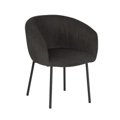 Stoel Pia Grijs Ribstof – Set van 2