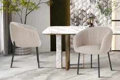 Stoel Pia Zand Bouclé – Set van 2