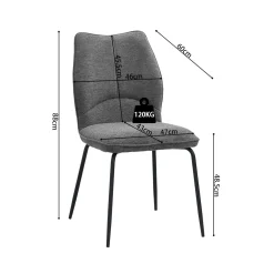 Stoel Quincy Grijs – Set van 2