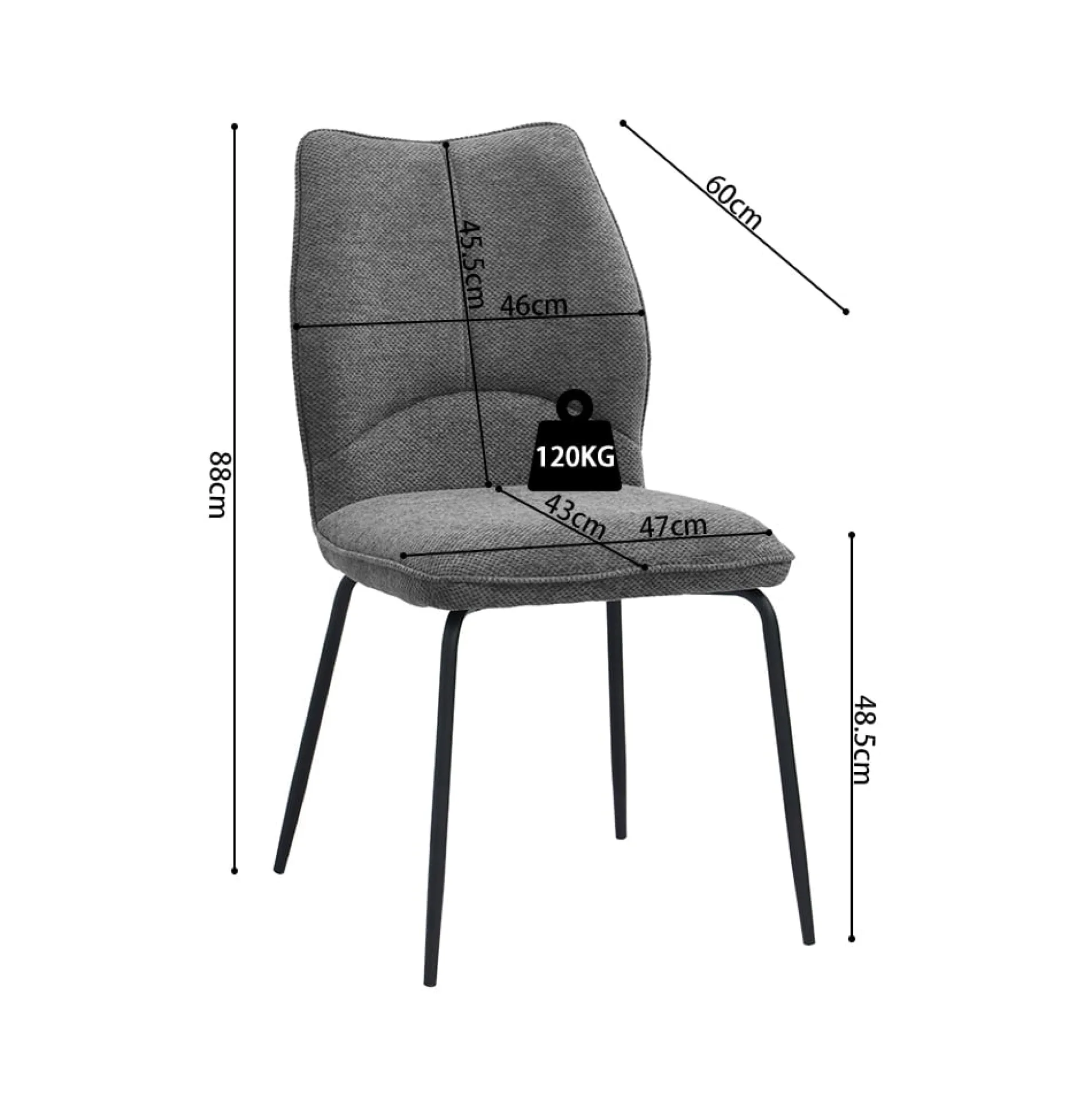 Stoel Quincy Grijs – Set van 2