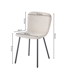 Stoel Stella Bouclé Zand – Set van 2