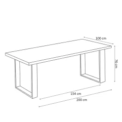 Tafel Nena Mangolia 200 cm