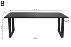 Tafel Nena Zwart 180 cm