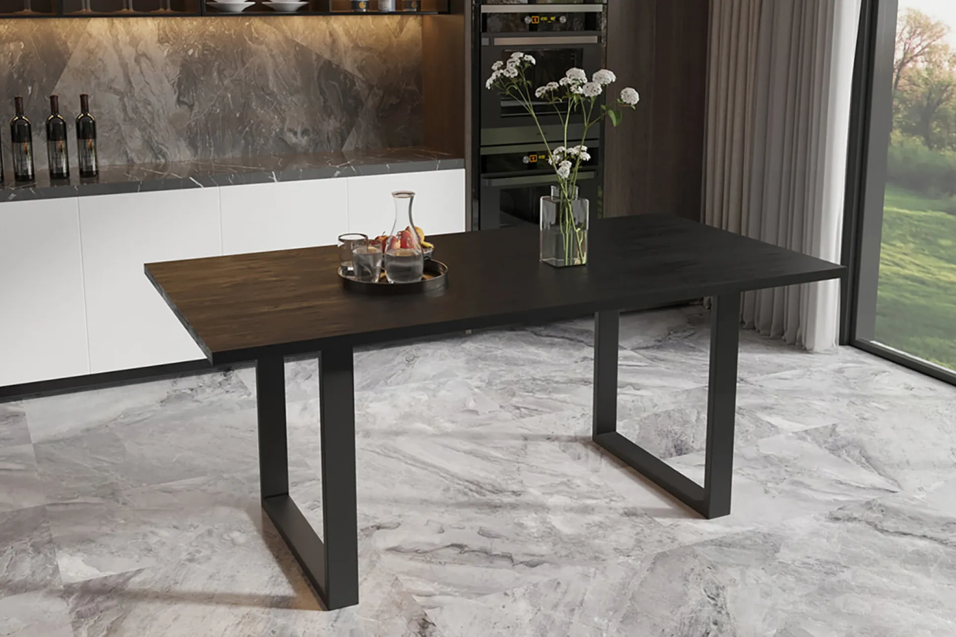 Tafel Nena Zwart 180 cm