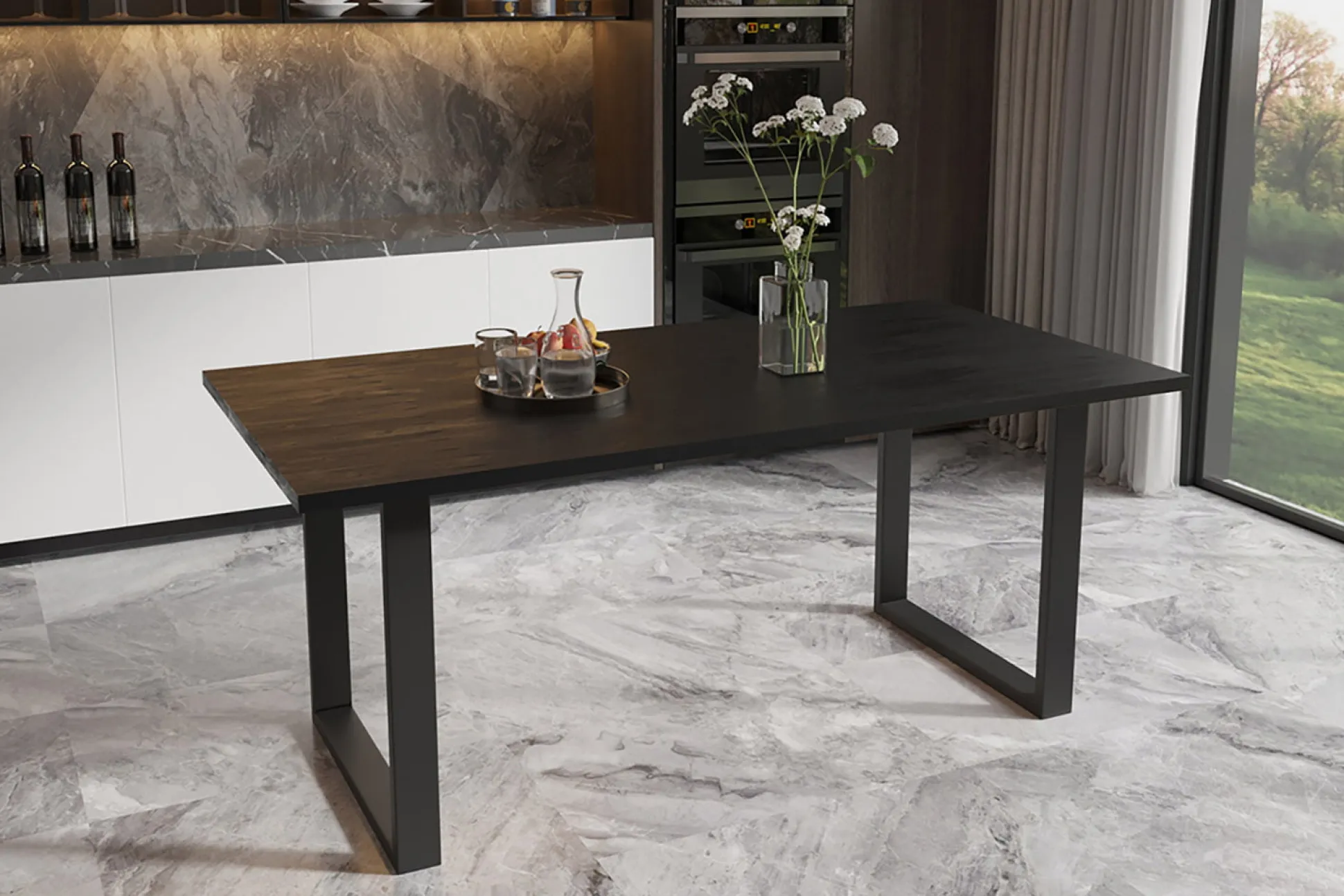 Tafel Nena Zwart 180 cm