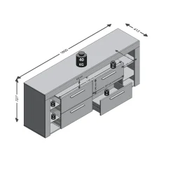 TV-meubel Enrico Artisan Eiken 180x73x41 cm