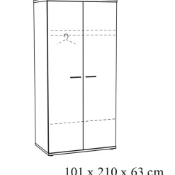 Twee-deurs draaideurskast Andante-W2