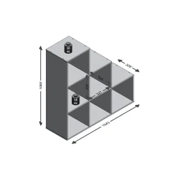Vakkenkast Camiel Zandeiken – 104x33x107 cm