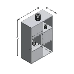 Vakkenkast Werner Antraciet Eiken