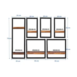 Wandrek Mali – 105x75x25 cm – Set van 6