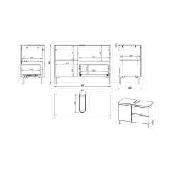 Wastafelkast Abrantes Eiken 80 cm