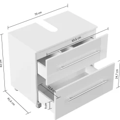 Wastafelkast Glasgow Grafiet 70 cm