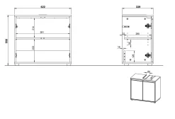 Wastafelkast Pula Grafiet 63 cm