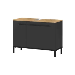 Wastafelkast Serpa Grafiet Eiken