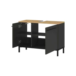 Wastafelkast Serpa Grafiet Eiken