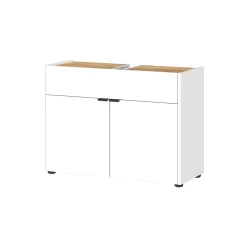 Wastafelkast Sicilia Wit Eiken