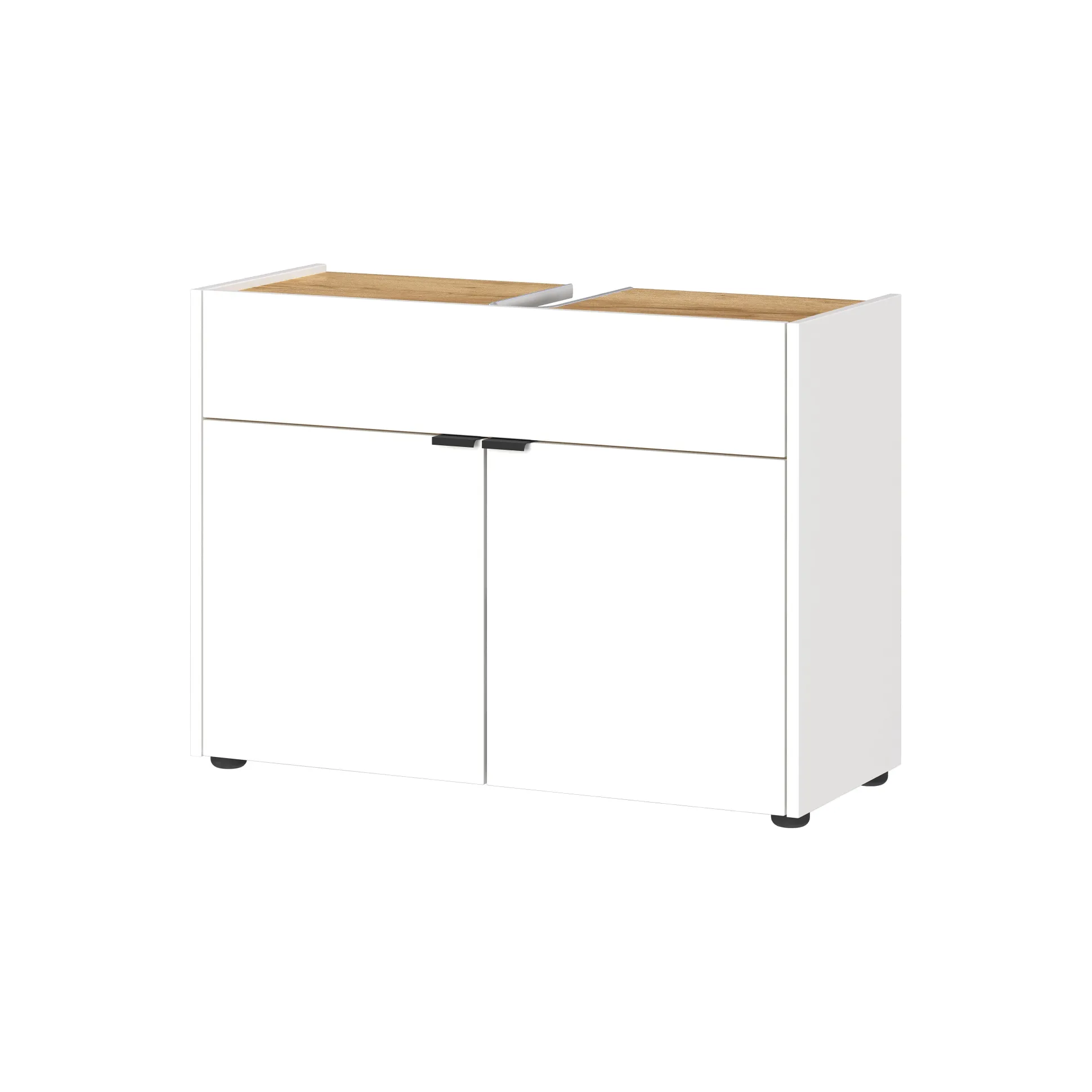 Wastafelkast Sicilia Wit Eiken