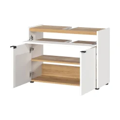 Wastafelkast Sicilia Wit Eiken