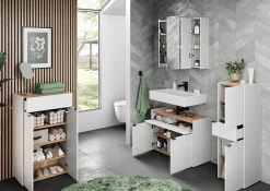 Wastafelkast Sicilia Wit Eiken