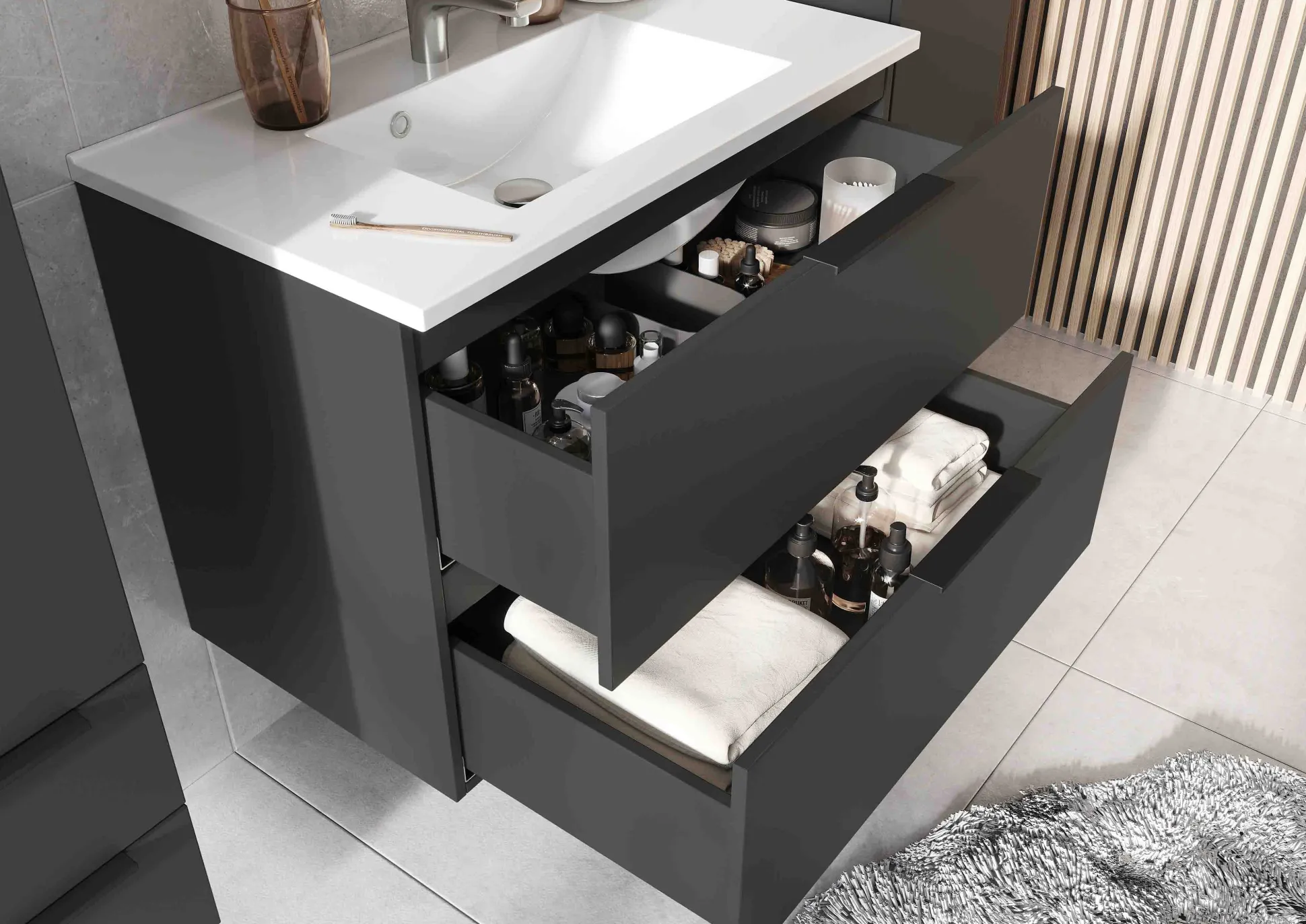 Wastafelkast Waldorf Grafiet