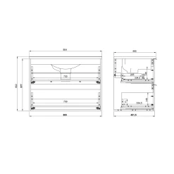 Wastafelkast Waldorf Grafiet