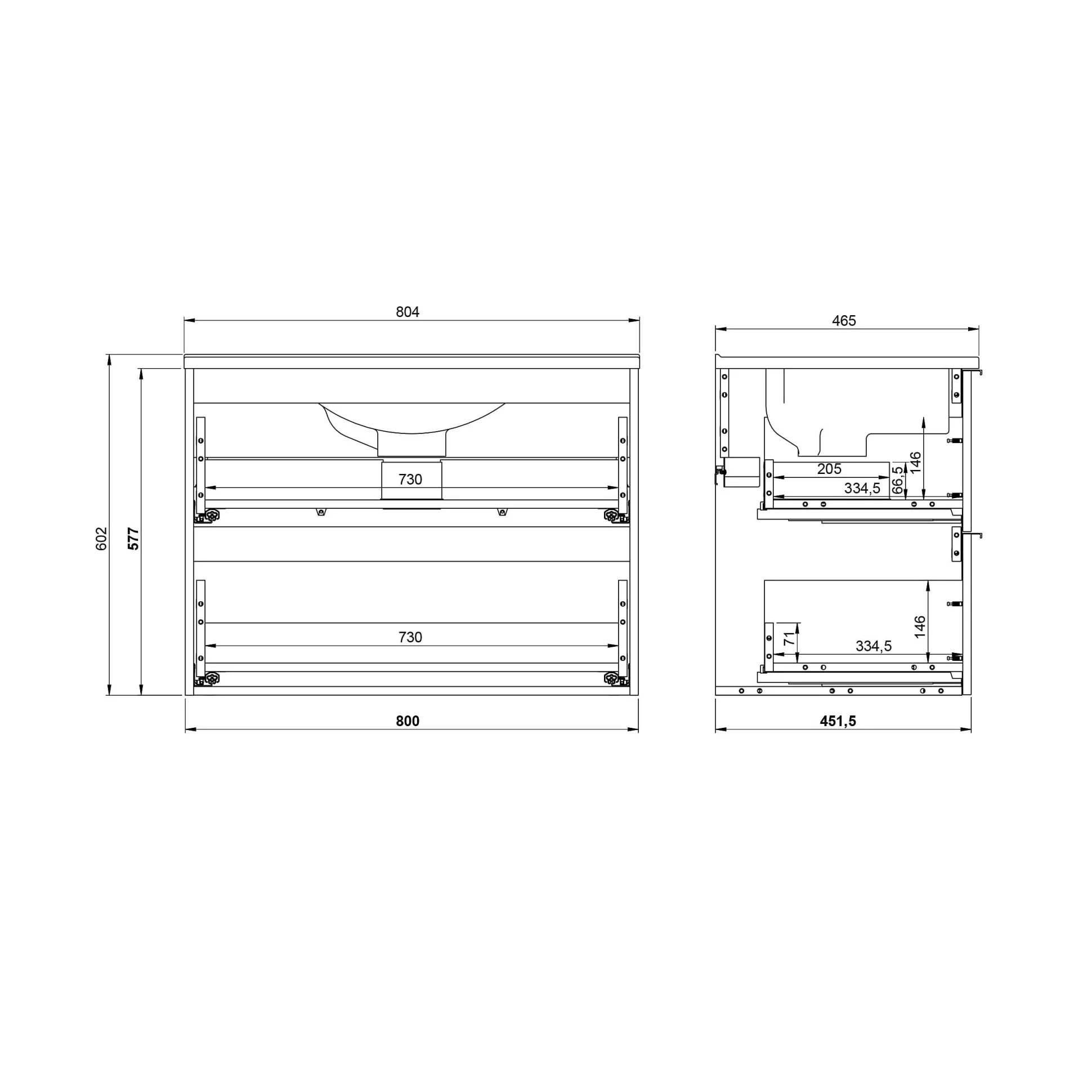 Wastafelkast Waldorf Grafiet