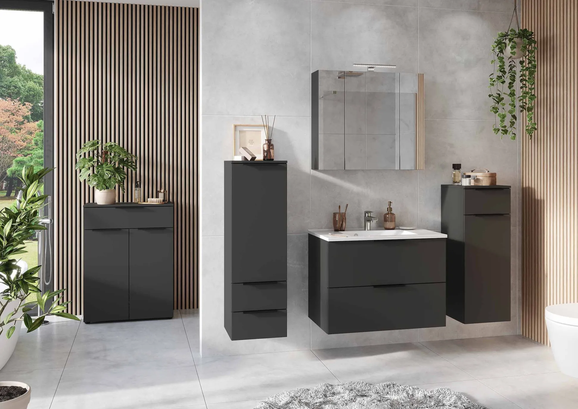 Wastafelkast Waldorf Grafiet