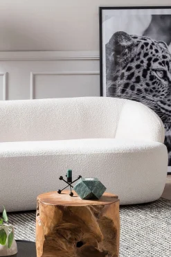 3-zits bank Pien Wit Bouclé