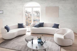 3-zits bank Pien Wit Bouclé